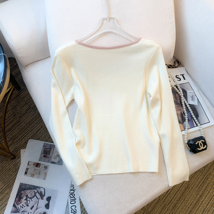 Round neck sweater autumn T-shirt for women