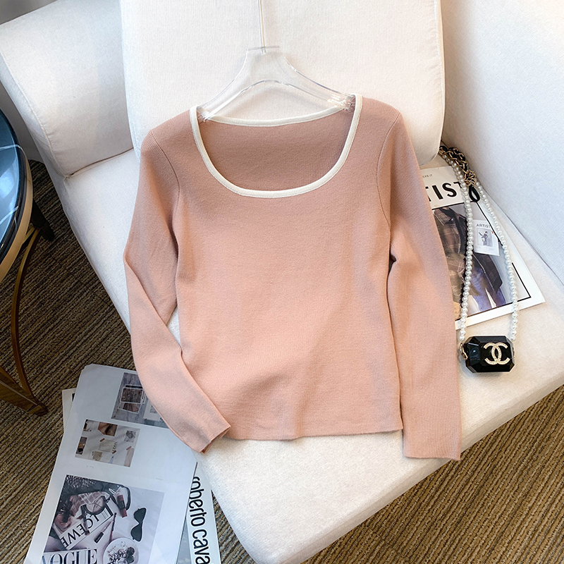 Round neck sweater autumn T-shirt for women