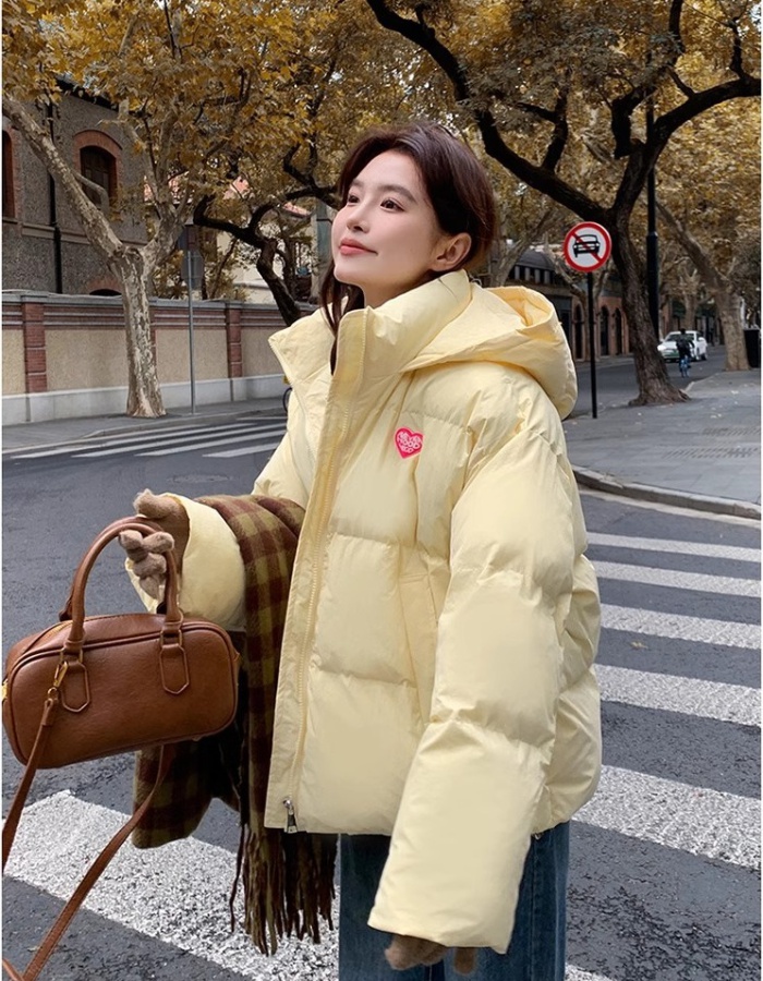 Winter loose bread clothing hooded down coat for women