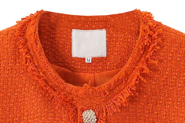 Niche orange autumn coat chanelstyle short tops for women