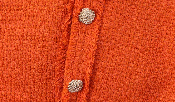 Niche orange autumn coat chanelstyle short tops for women