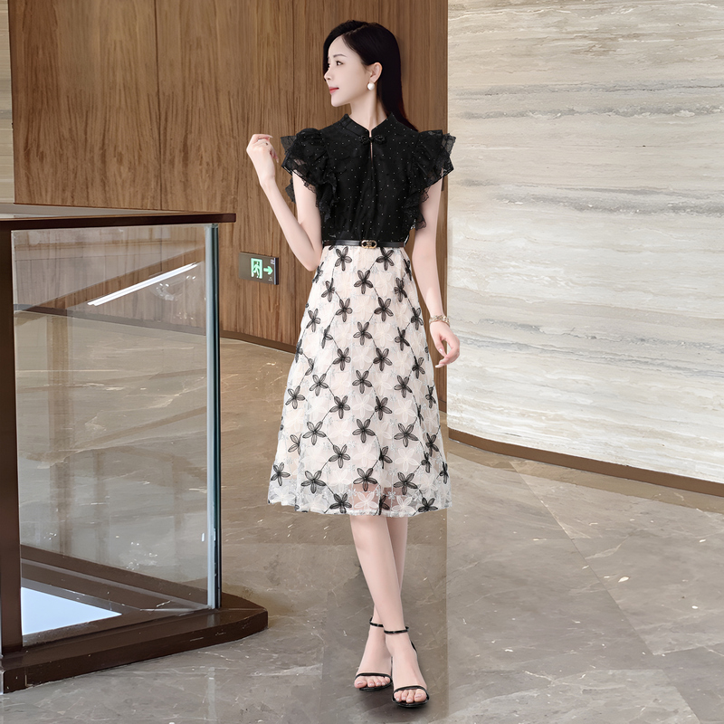 Temperament embroidered summer light luxury dress for women