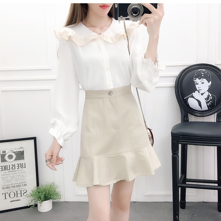 Mixed colors fresh show young small fellow chiffon shirt