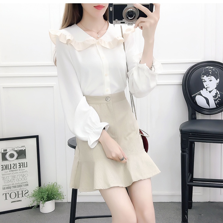 Mixed colors fresh show young small fellow chiffon shirt