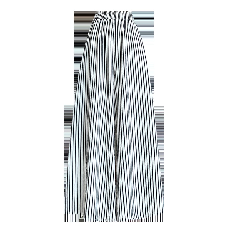 Stripe wide leg pants nine tenths culottes for women