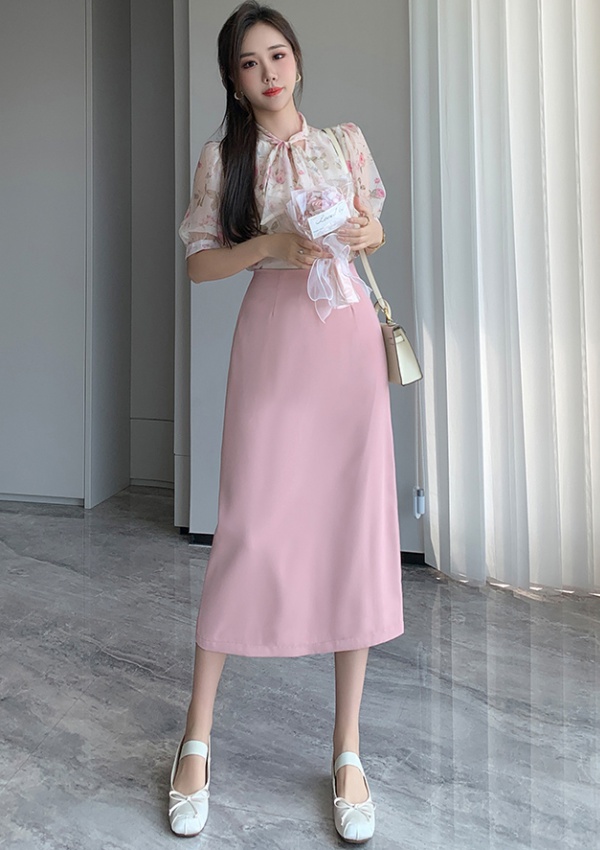 A-line drape skirt commuting profession business suit