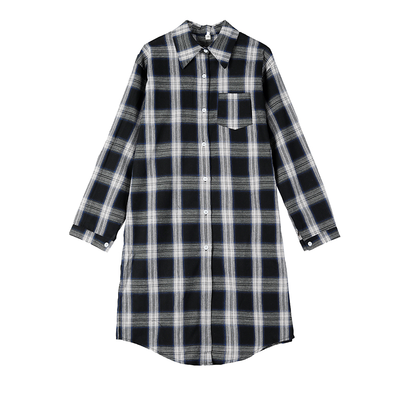 Plaid long large yard autumn shirt for women