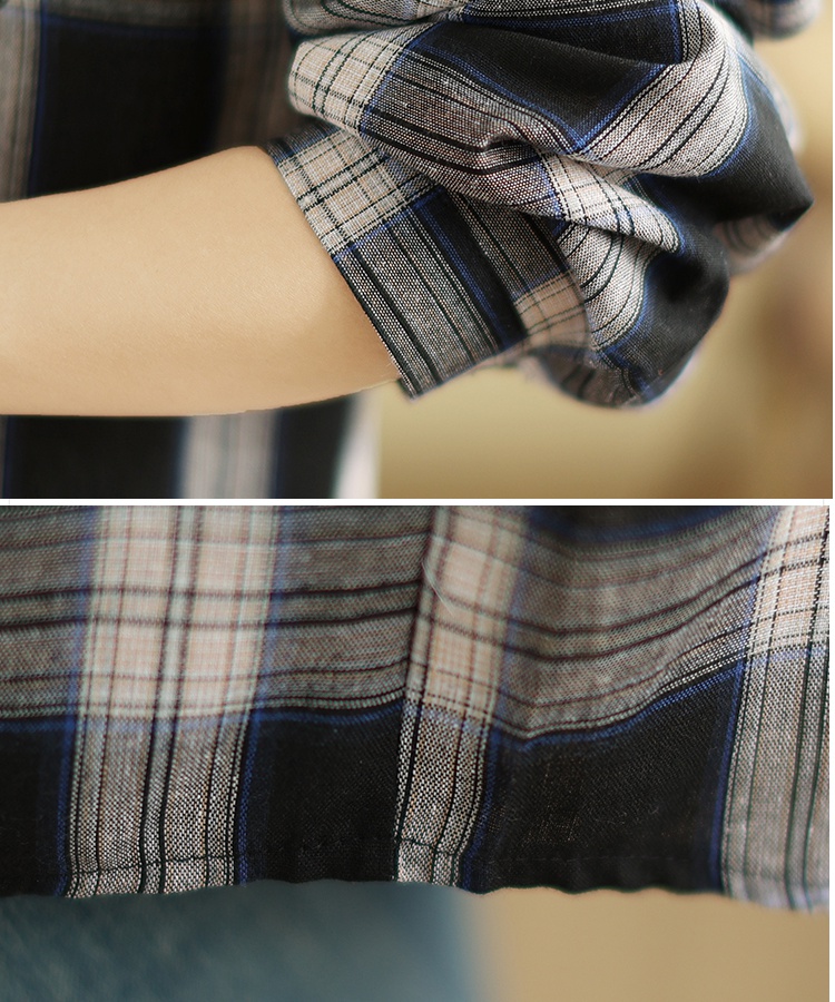 Plaid long large yard autumn shirt for women