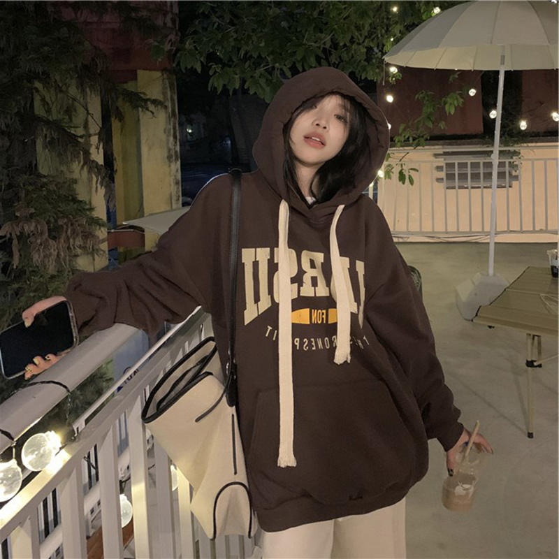 Autumn and winter plus velvet hoodie double hat for women