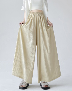 Casual A-line culottes slim ice silk skirt for women