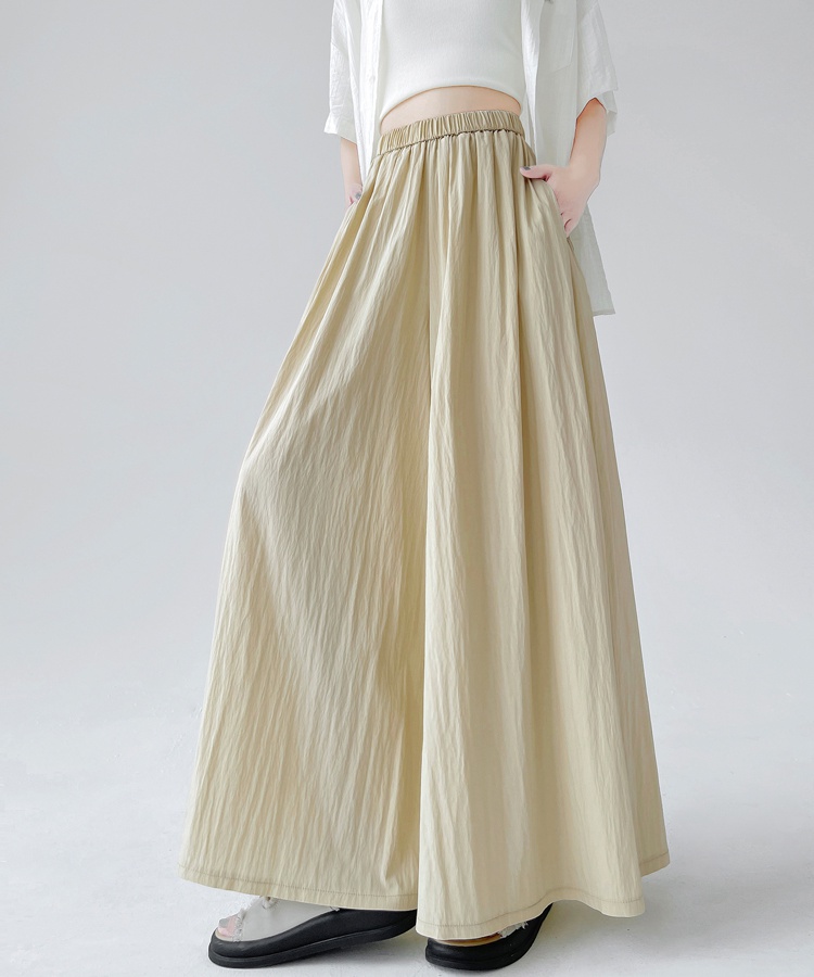 Casual A-line culottes slim ice silk skirt for women