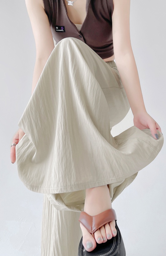 Casual A-line culottes slim ice silk skirt for women