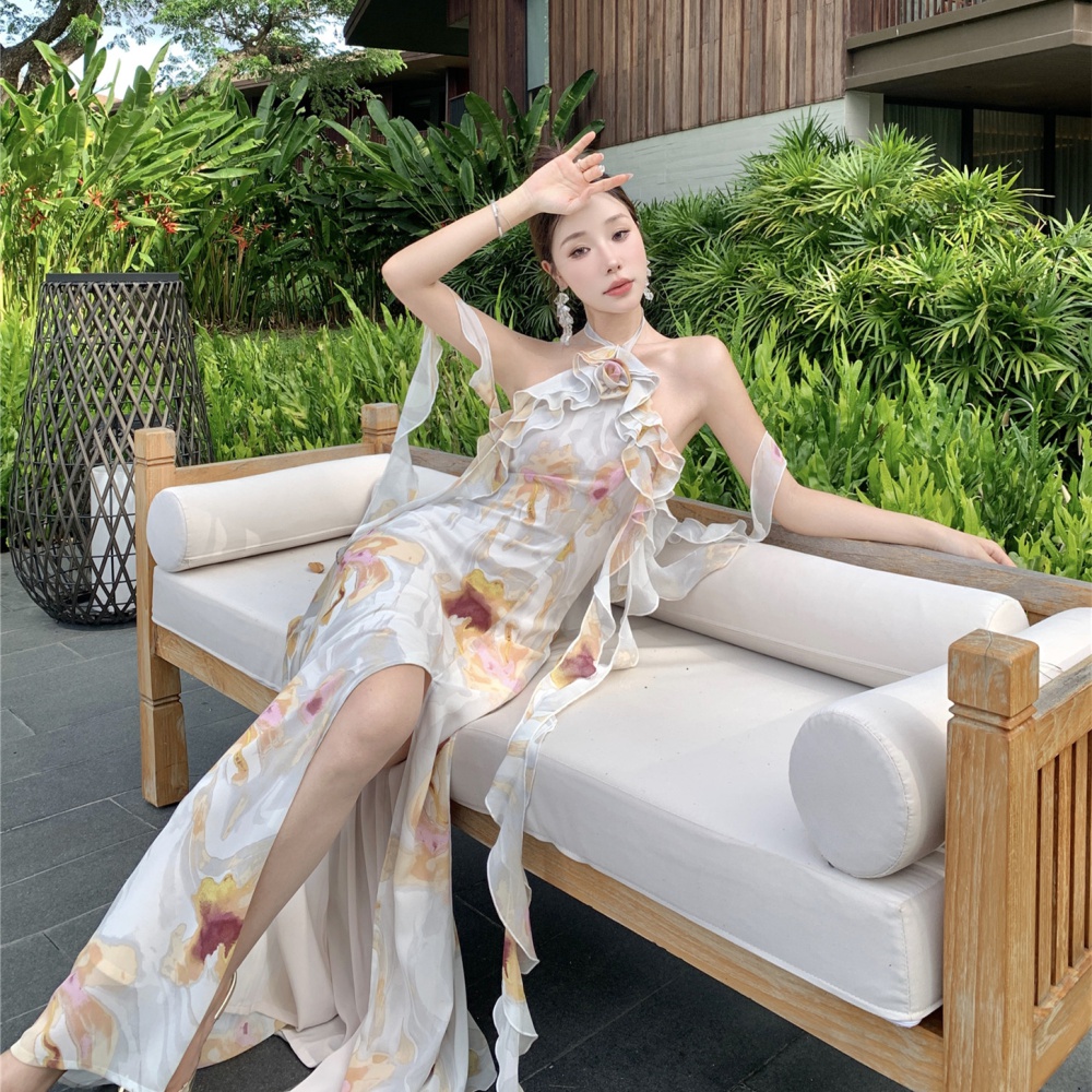 Lady long dress vacation dress for women