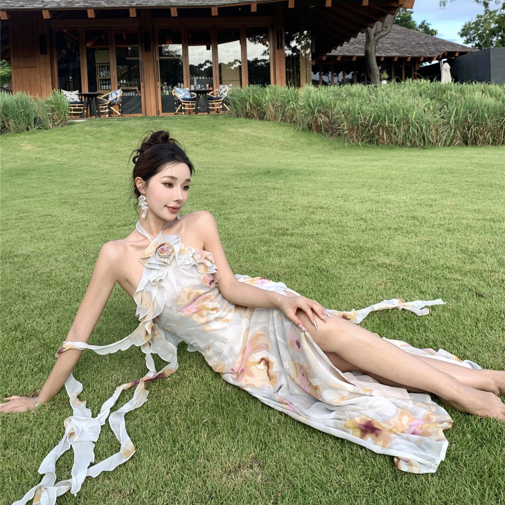 Lady long dress vacation dress for women