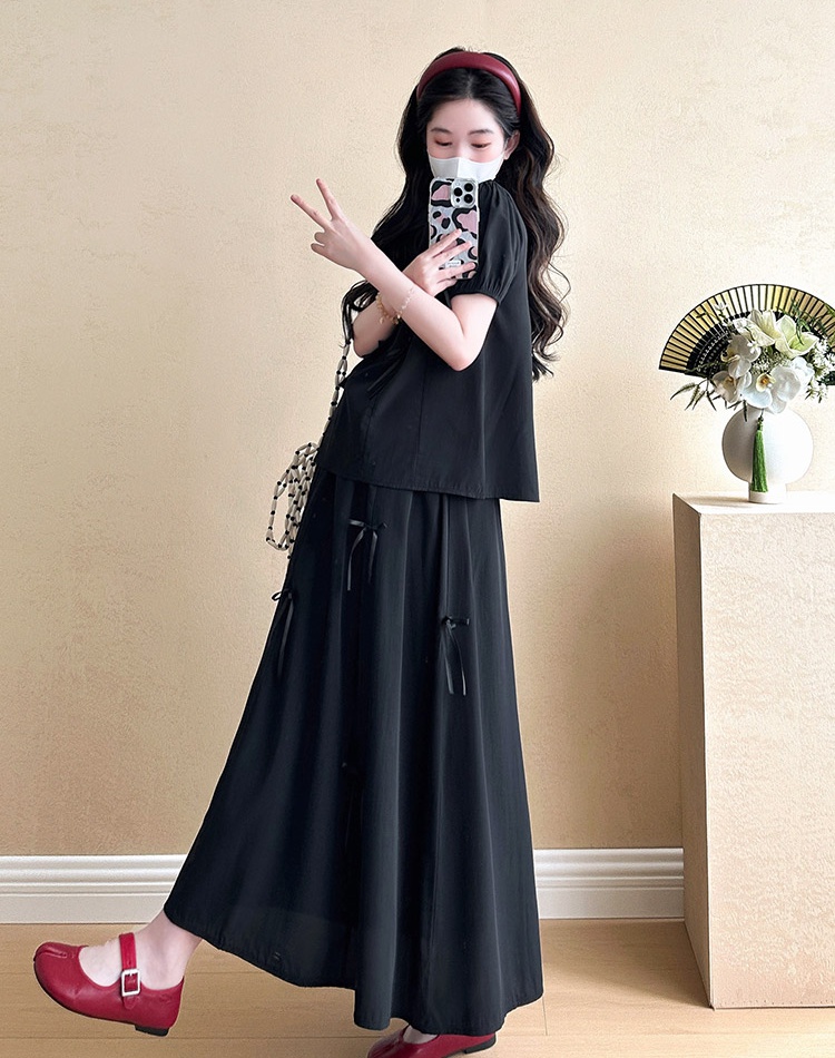 Bow loose stereoscopic maternity clothing a set