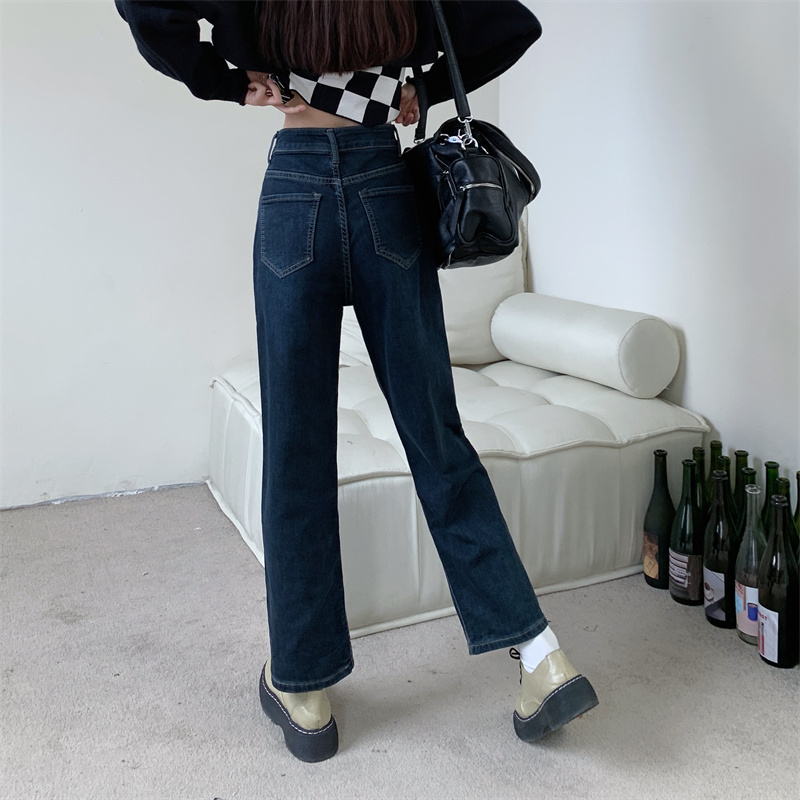 Small fellow slim jeans loose wide leg pants for women