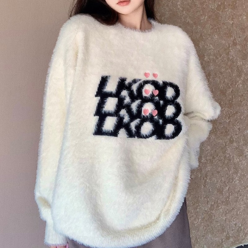 Couples autumn and winter round neck sweater