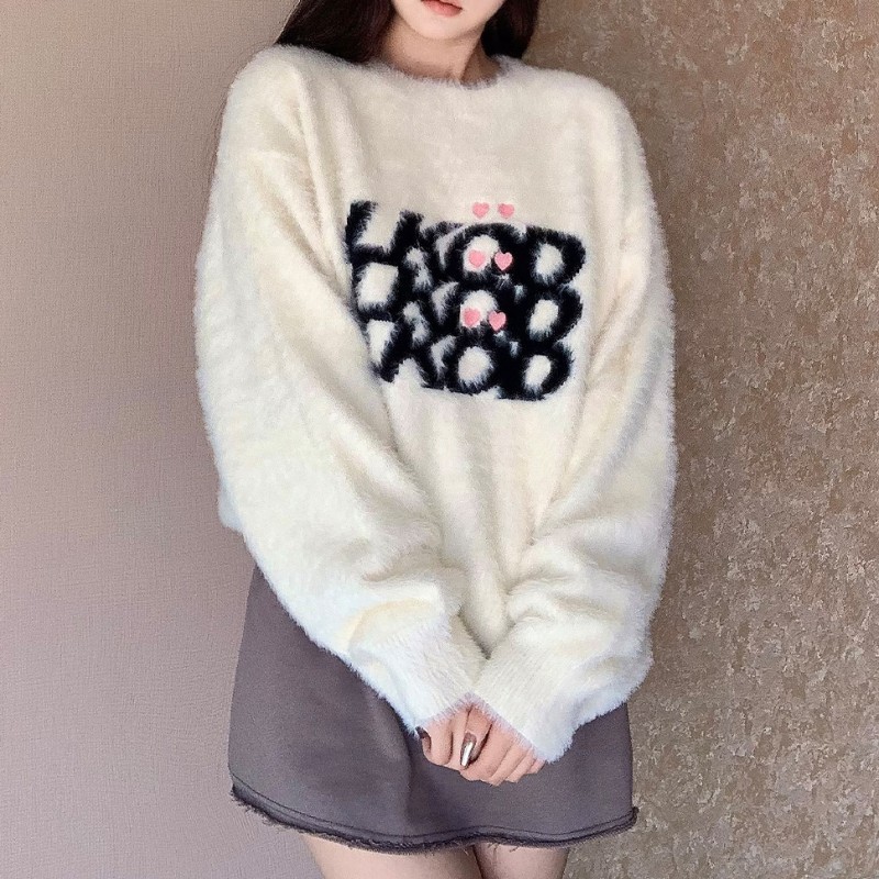 Couples autumn and winter round neck sweater