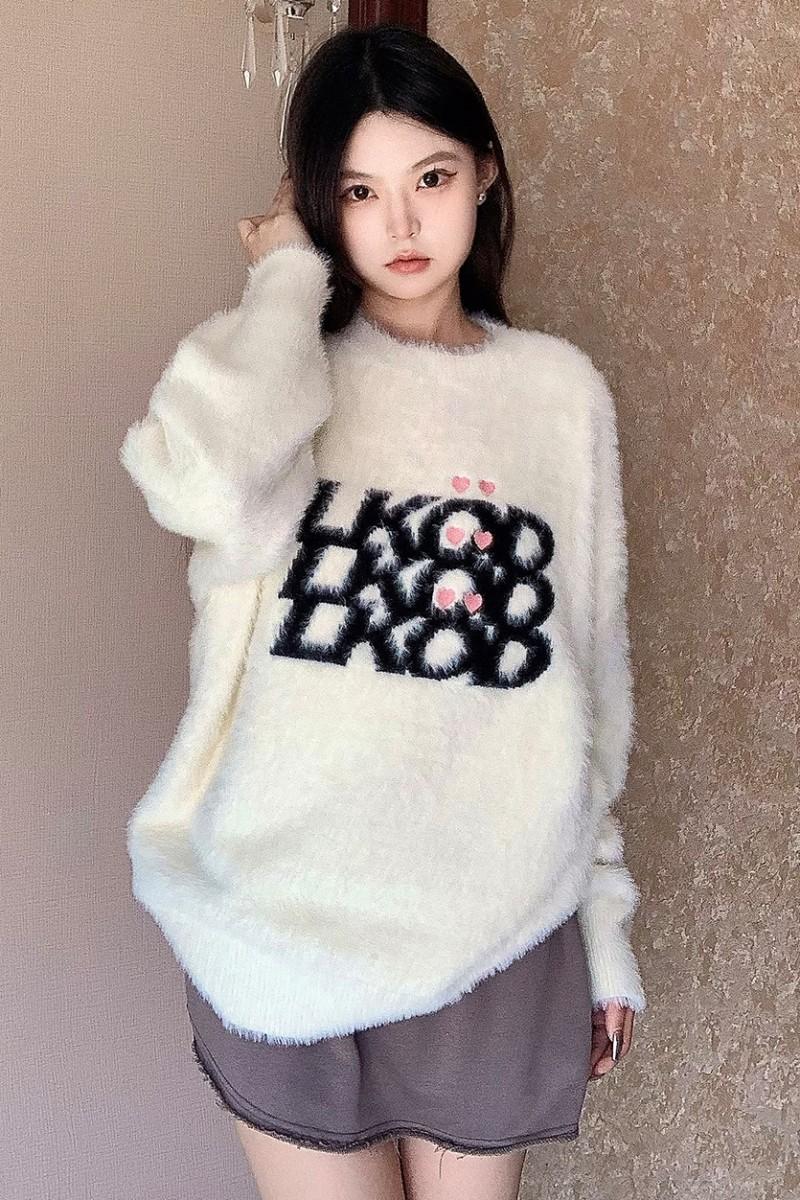 Couples autumn and winter round neck sweater