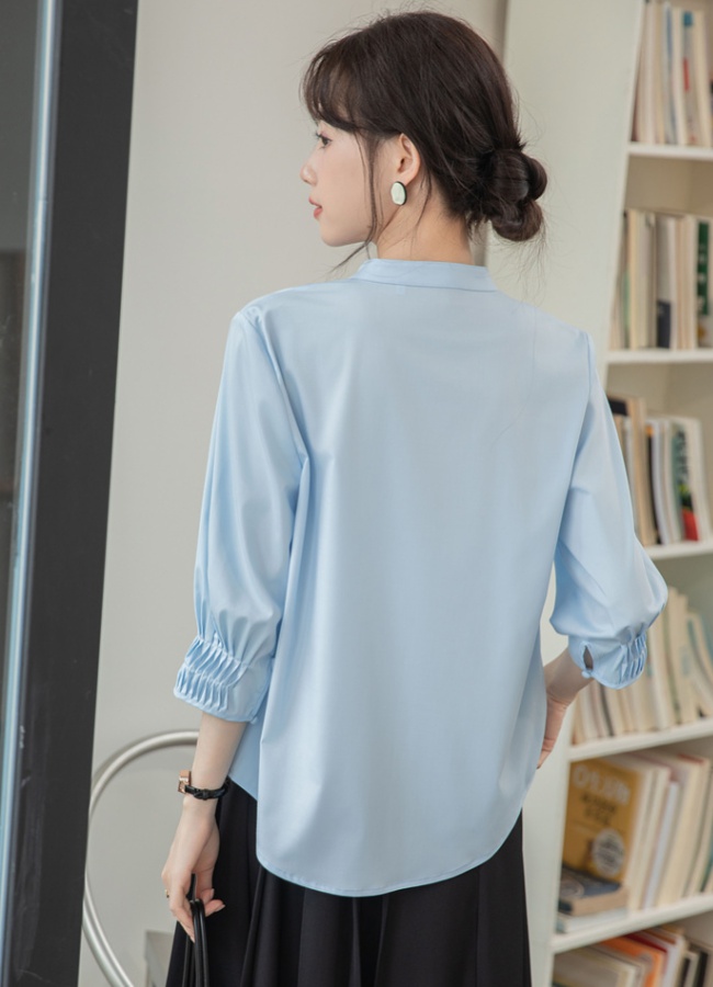 Commuting blue France style shirt for women