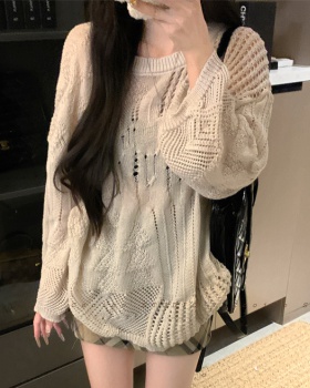 Hollow lazy smock loose thin sweater for women