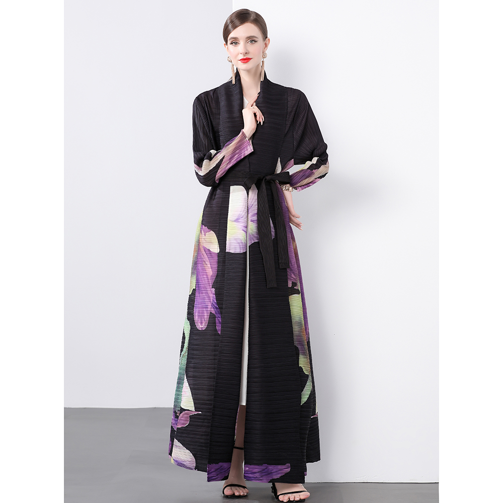 Pleats Please large yard loose printing fold coat