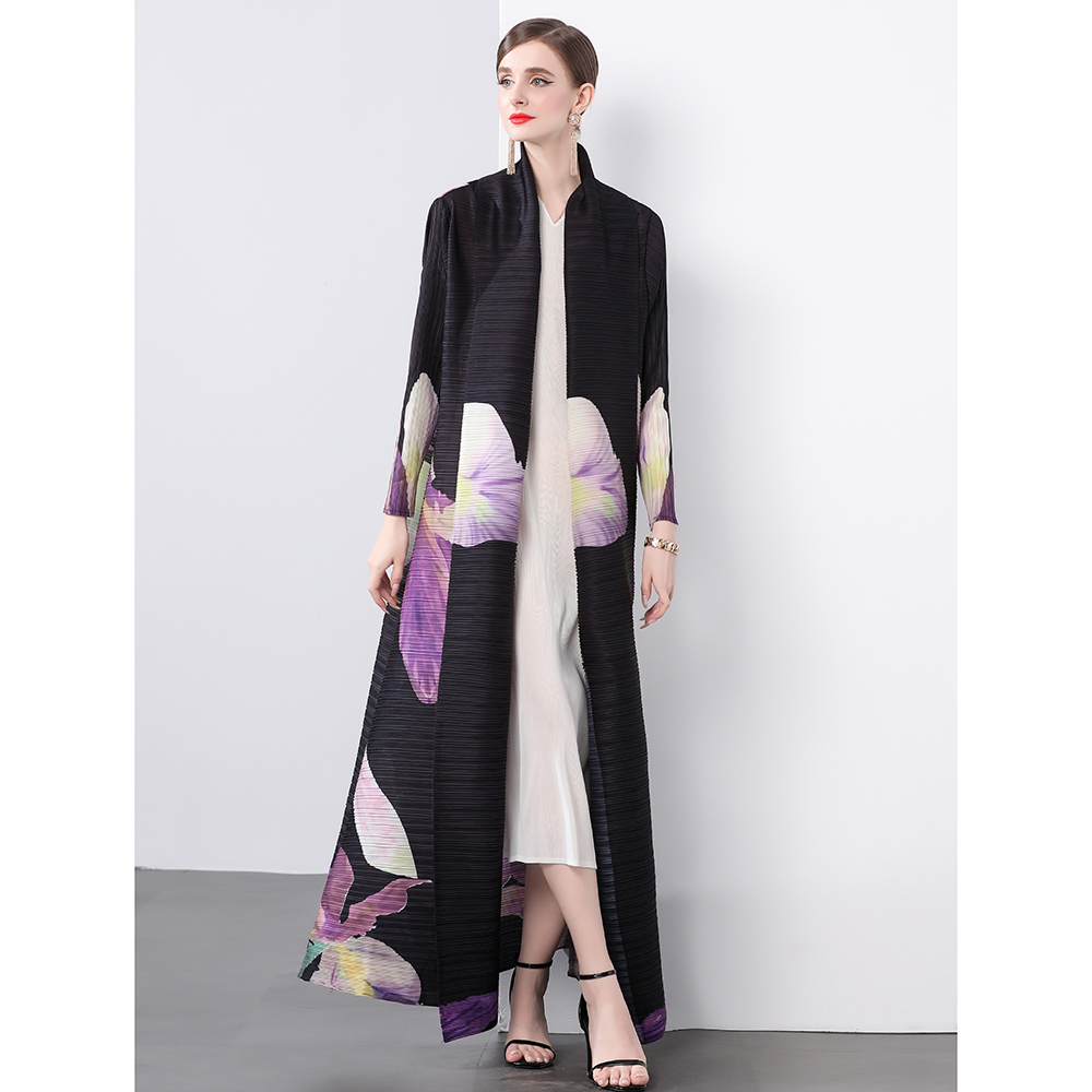 Pleats Please large yard loose printing fold coat