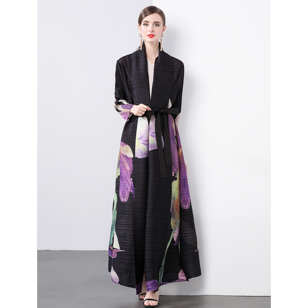 Pleats Please large yard loose printing fold coat