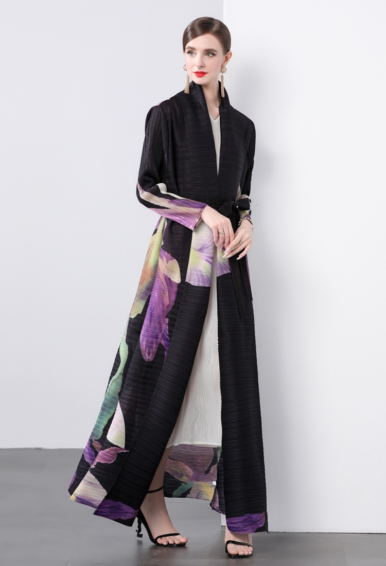 Pleats Please large yard loose printing fold coat