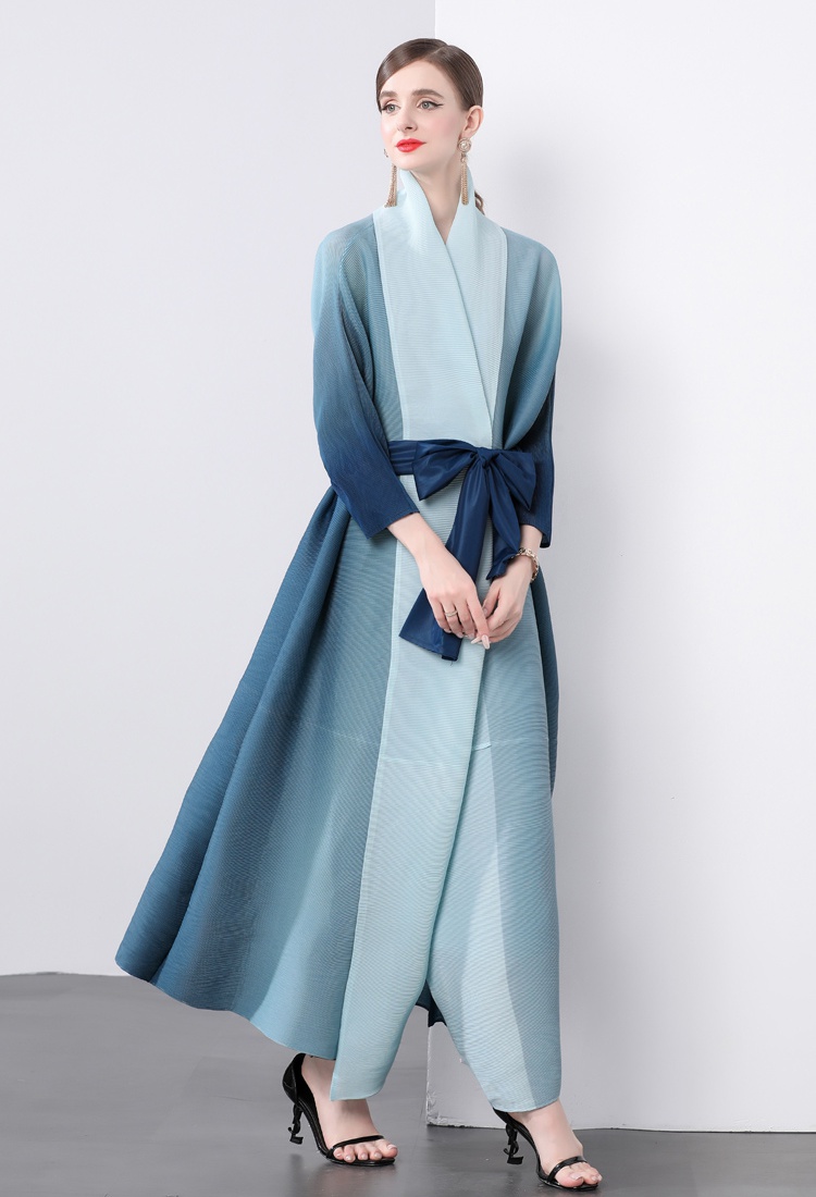 Fold loose quality printing gradient Pleats Please coat