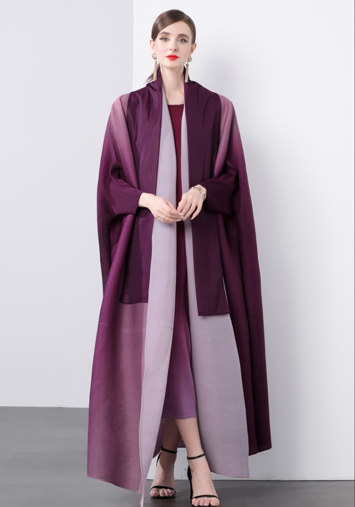 Fold loose quality printing gradient Pleats Please coat