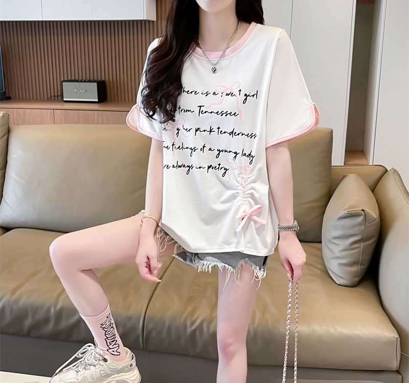 Cotton summer short sleeve mixed colors T-shirt