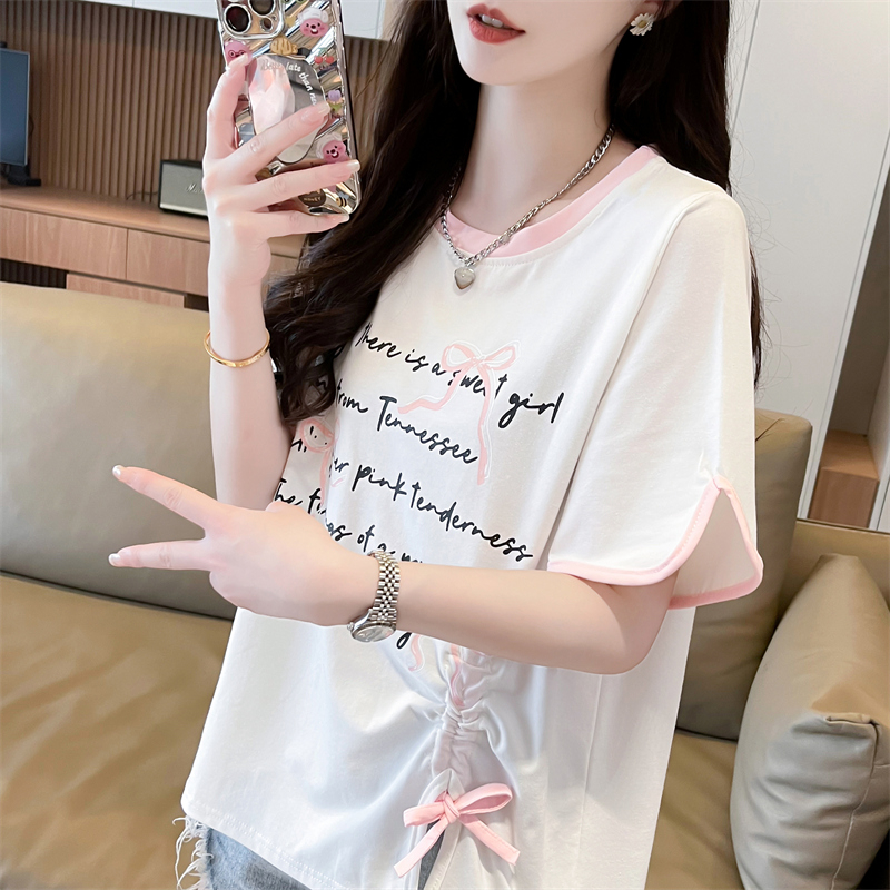 Cotton summer short sleeve mixed colors T-shirt