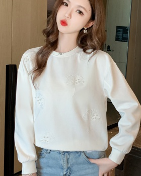Long sleeve embroidered tops Western style autumn T-shirt
