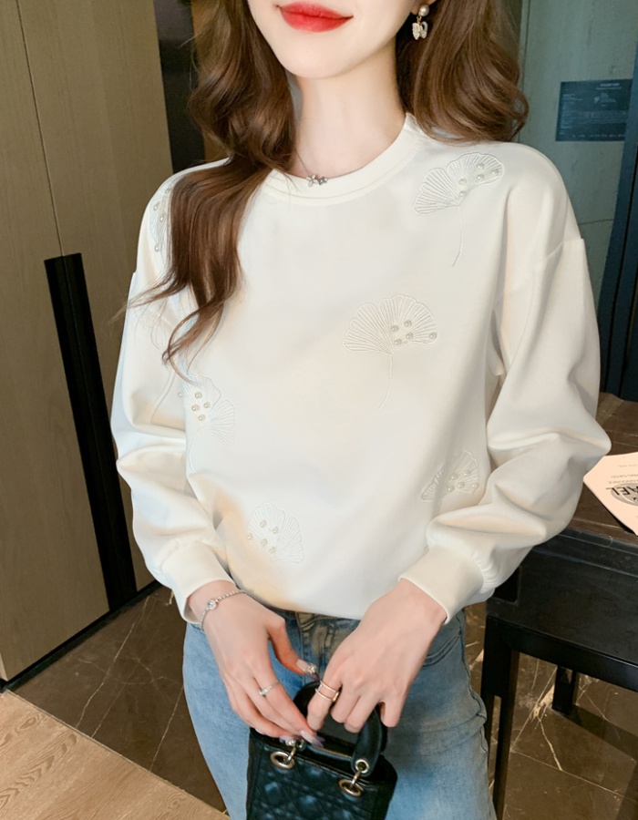 Long sleeve embroidered tops Western style autumn T-shirt