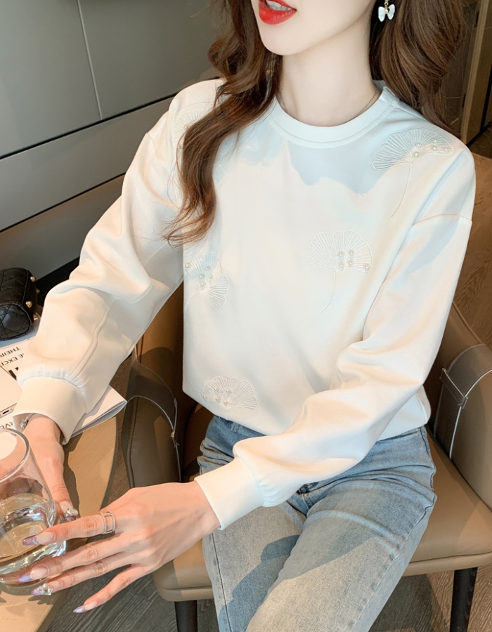 Long sleeve embroidered tops Western style autumn T-shirt