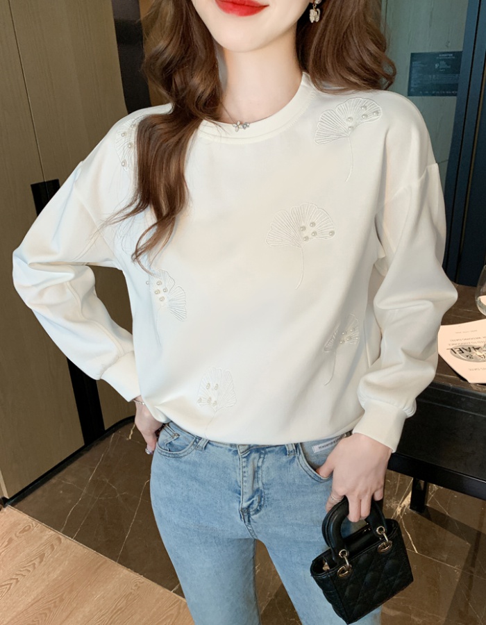 Long sleeve embroidered tops Western style autumn T-shirt