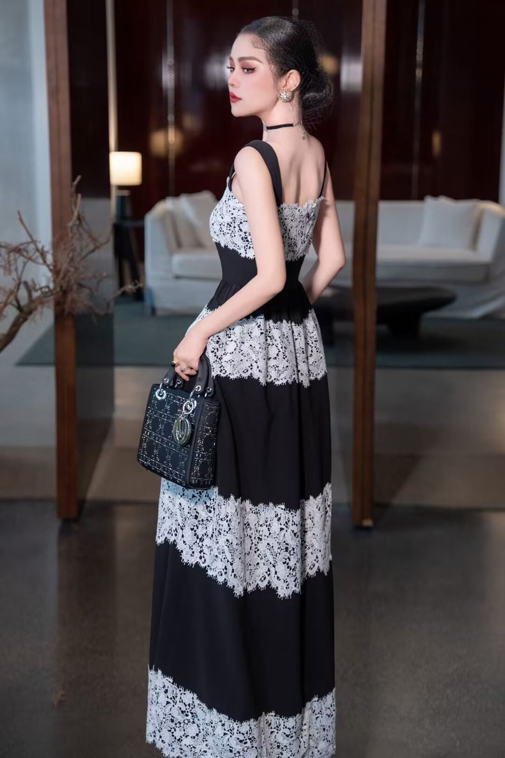 European style long dress sling formal dress for women