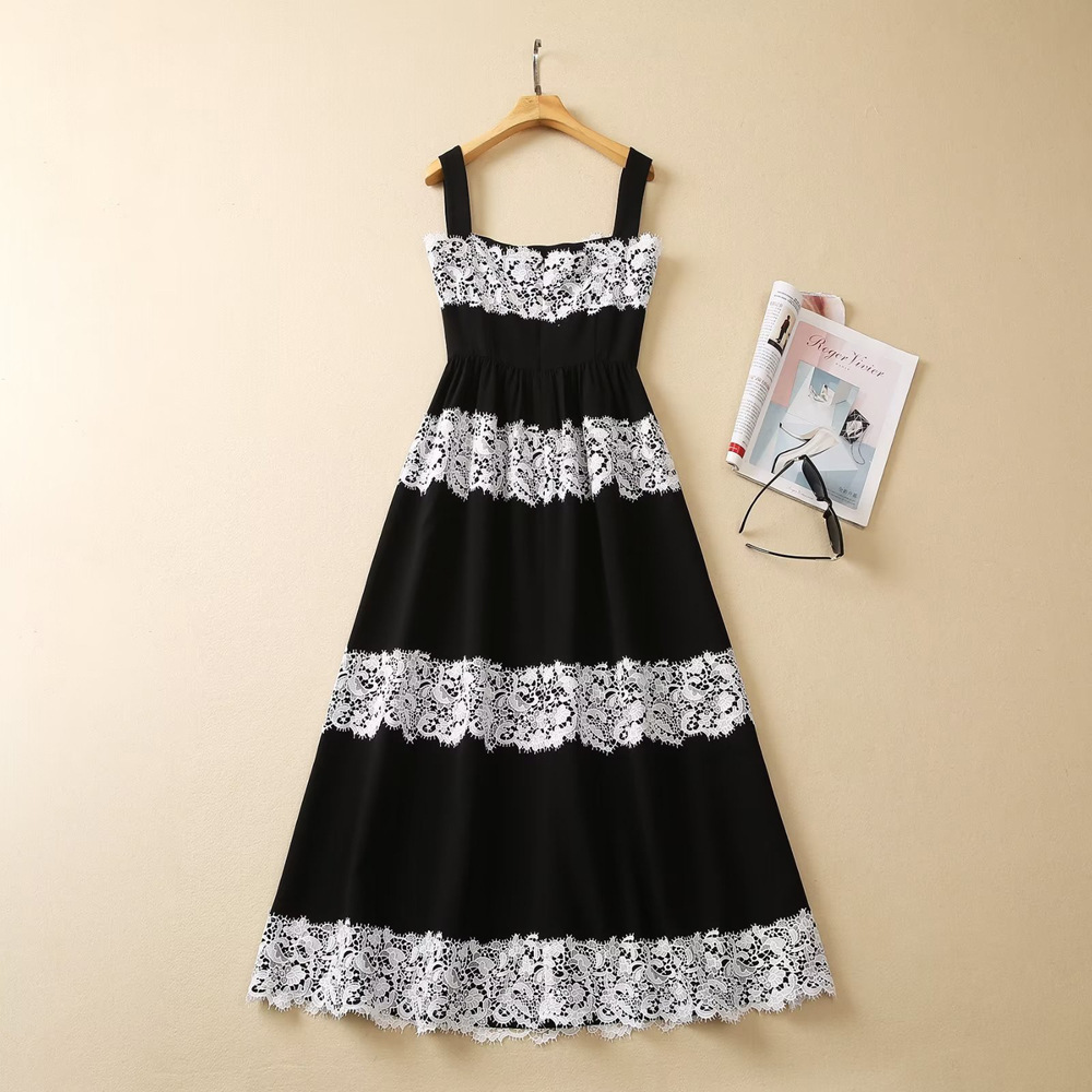 European style long dress sling formal dress for women