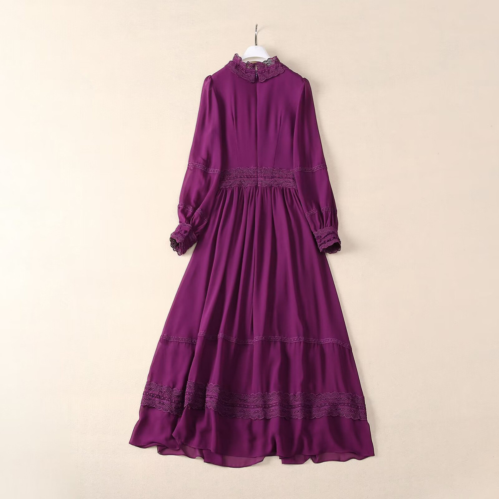 Pinched waist long dress autumn formal dress for women