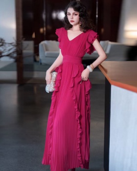 V-neck long dress temperament formal dress