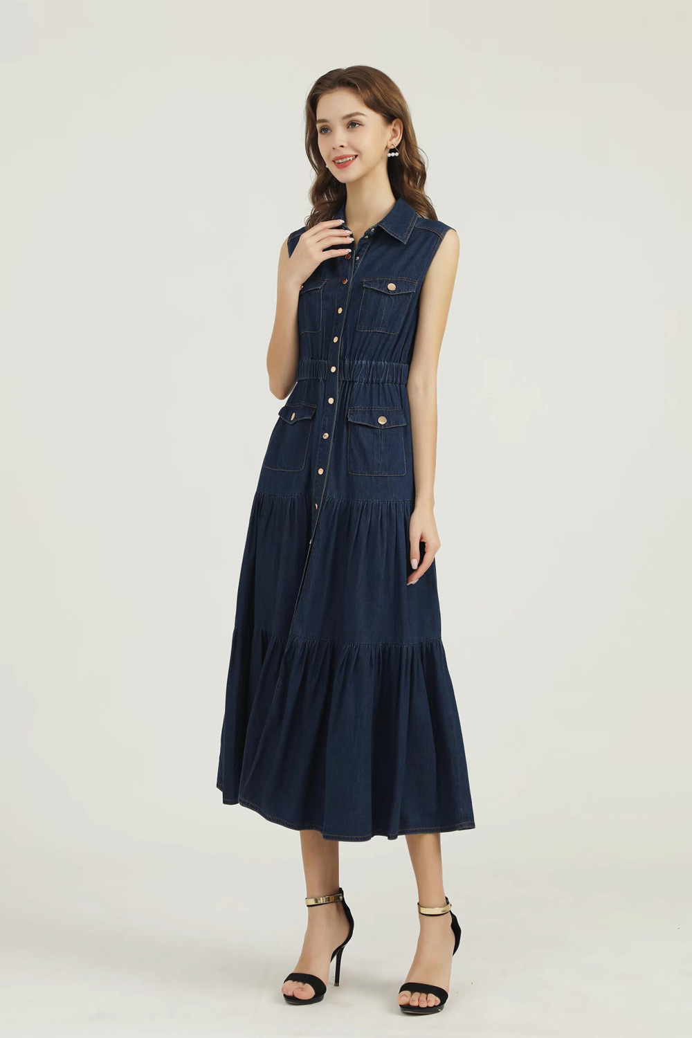 Slim spring and summer long dress for women