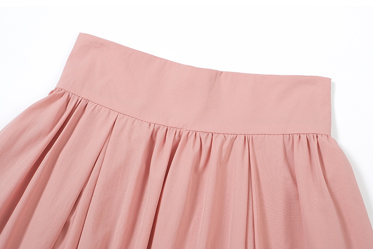 Autumn high waist mopping skirt pink big skirt long skirt