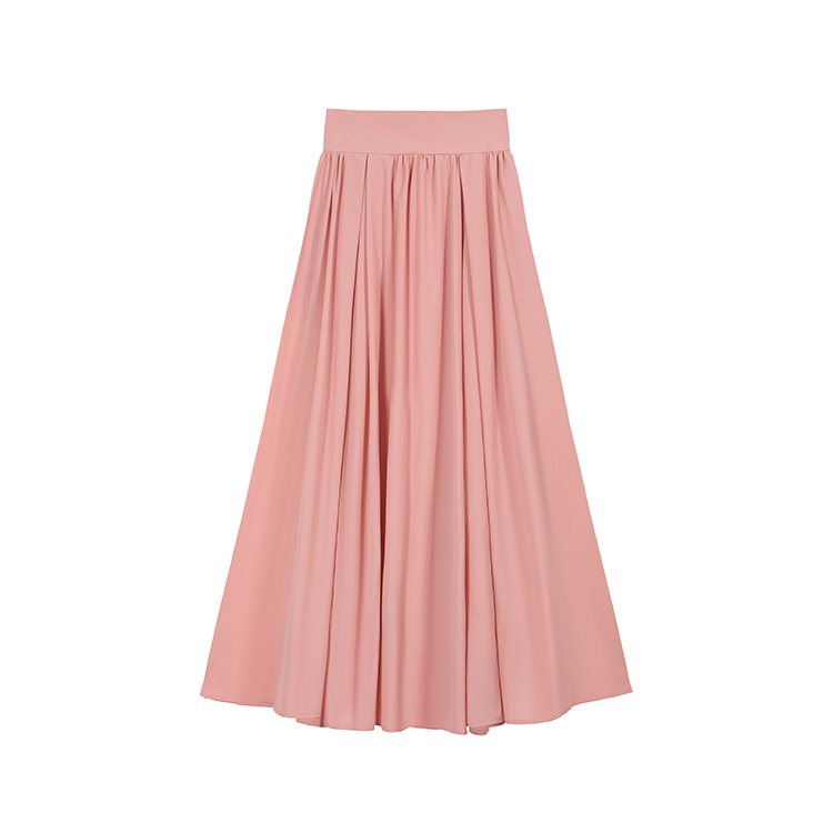 Autumn high waist mopping skirt pink big skirt long skirt