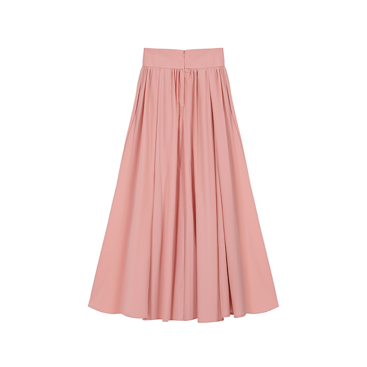 Autumn high waist mopping skirt pink big skirt long skirt