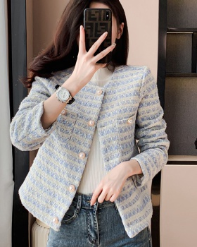 Pearl buckle tops short coat for women