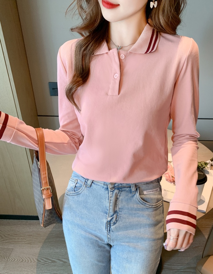 All-match overalls slim shirts long sleeve autumn T-shirt