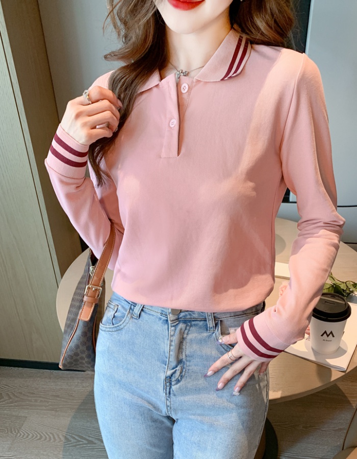 All-match overalls slim shirts long sleeve autumn T-shirt