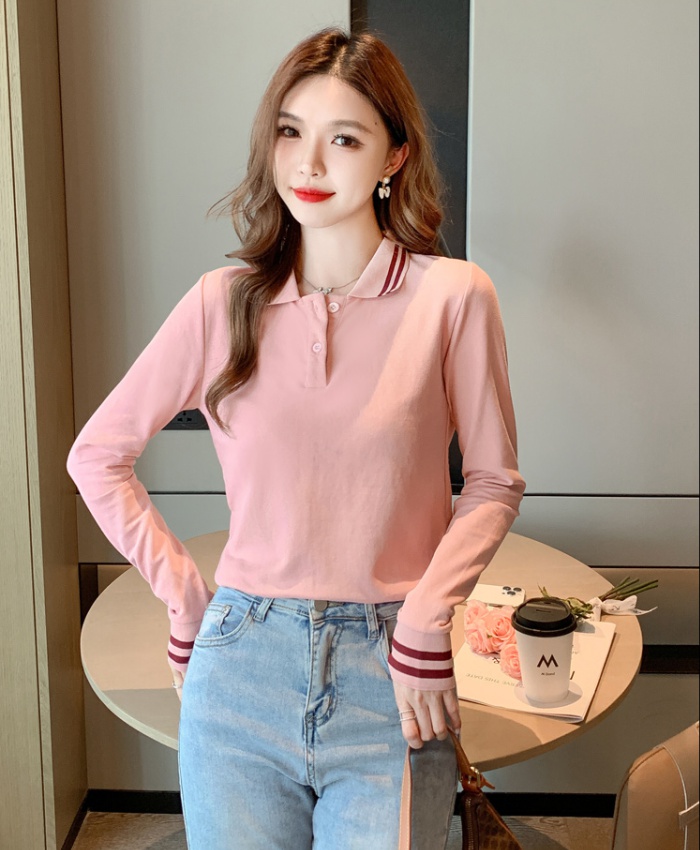 All-match overalls slim shirts long sleeve autumn T-shirt