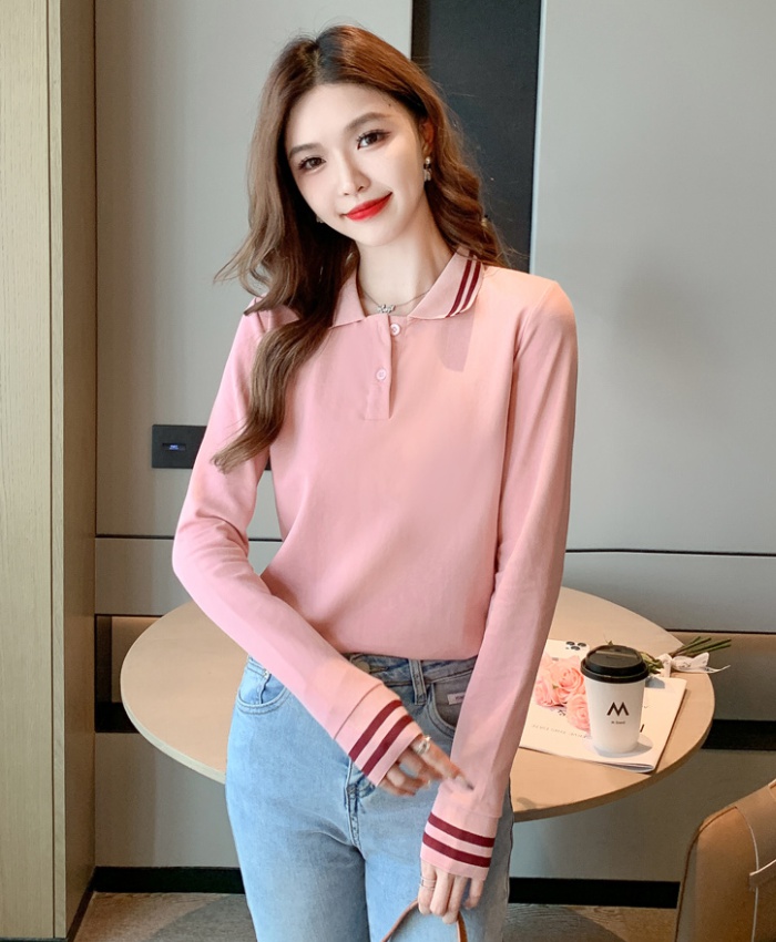 All-match overalls slim shirts long sleeve autumn T-shirt